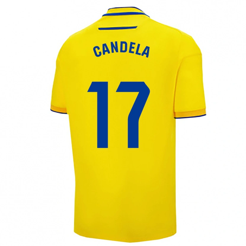 Danxen Enfant Maillot Candela Fernández Soto #17 Jaune Marine Tenues Domicile 2025/26 T-Shirt