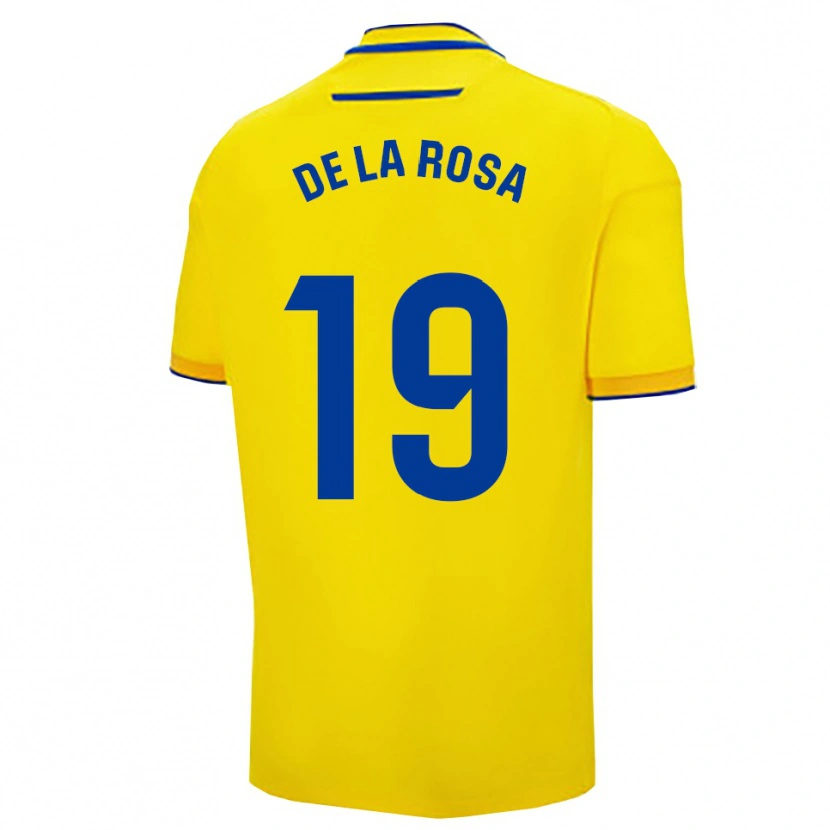 Danxen Enfant Maillot José Antonio De La Rosa #19 Jaune Marine Tenues Domicile 2025/26 T-Shirt