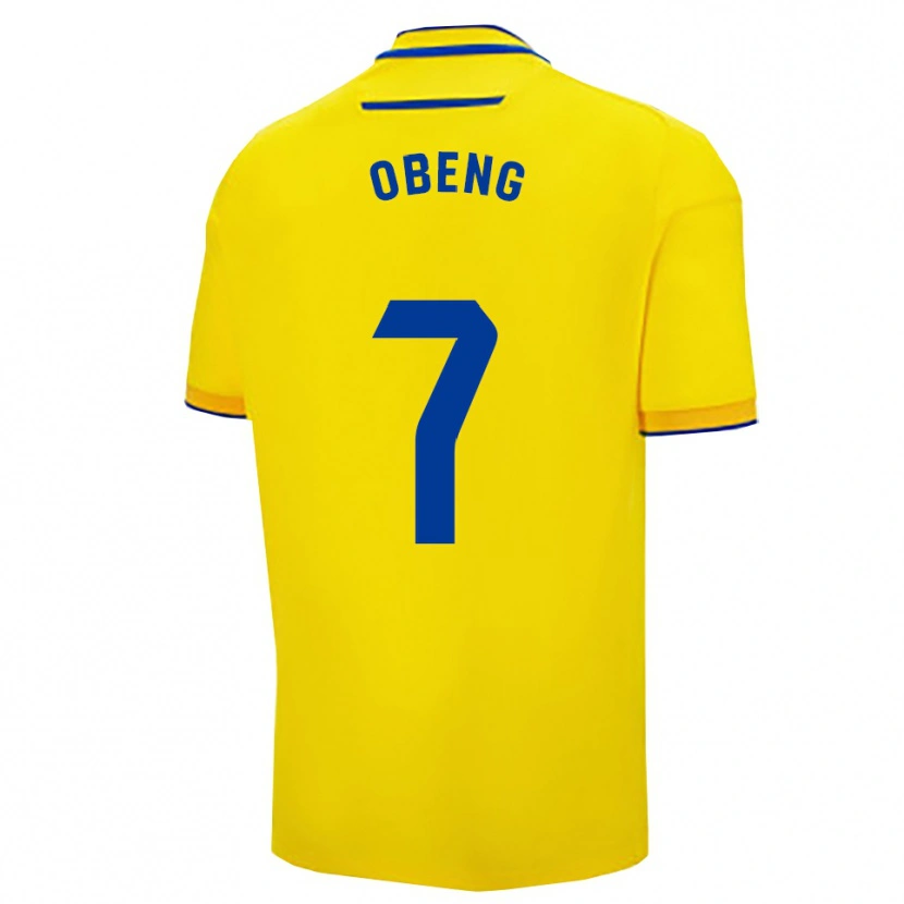 Danxen Enfant Maillot Isaac Obeng #7 Jaune Marine Tenues Domicile 2025/26 T-Shirt