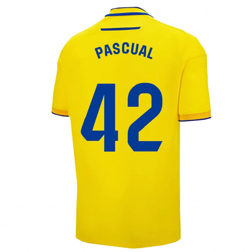Danxen Enfant Maillot García Pascual #42 Jaune Marine Tenues Domicile 2025/26 T-Shirt