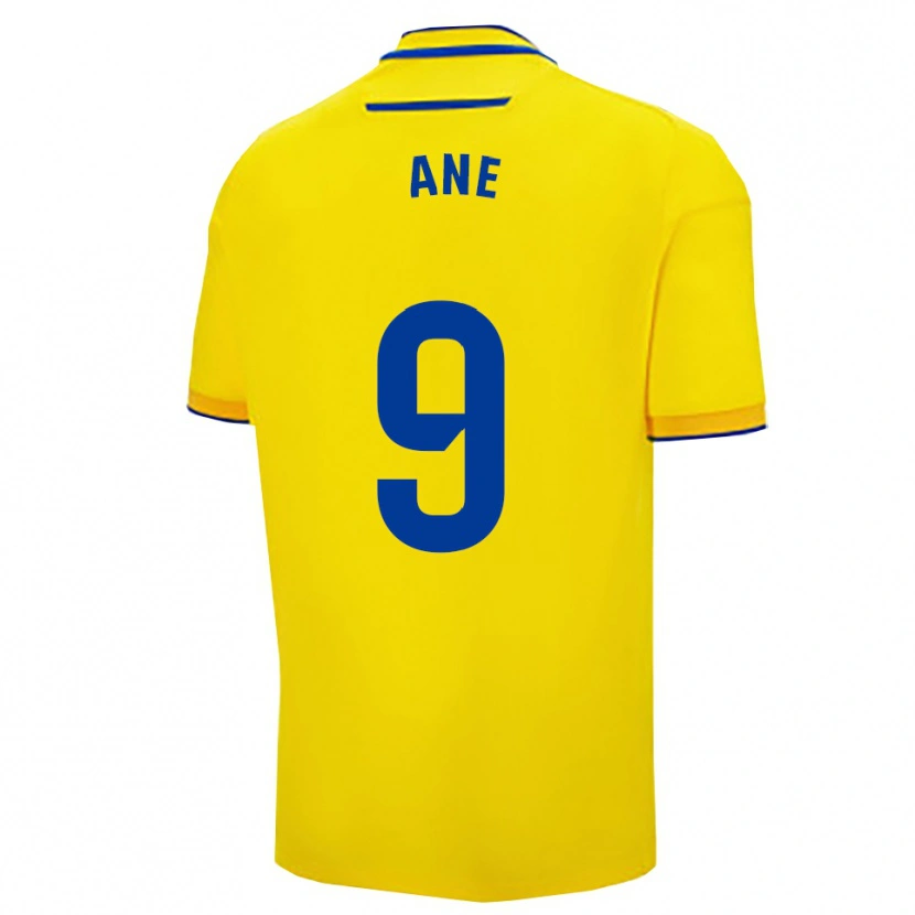 Danxen Enfant Maillot Ane López De Heredia Alcelay #9 Jaune Marine Tenues Domicile 2025/26 T-Shirt