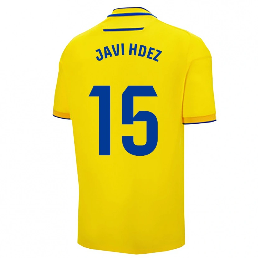 Danxen Enfant Maillot Javi Hernández #15 Jaune Marine Tenues Domicile 2025/26 T-Shirt
