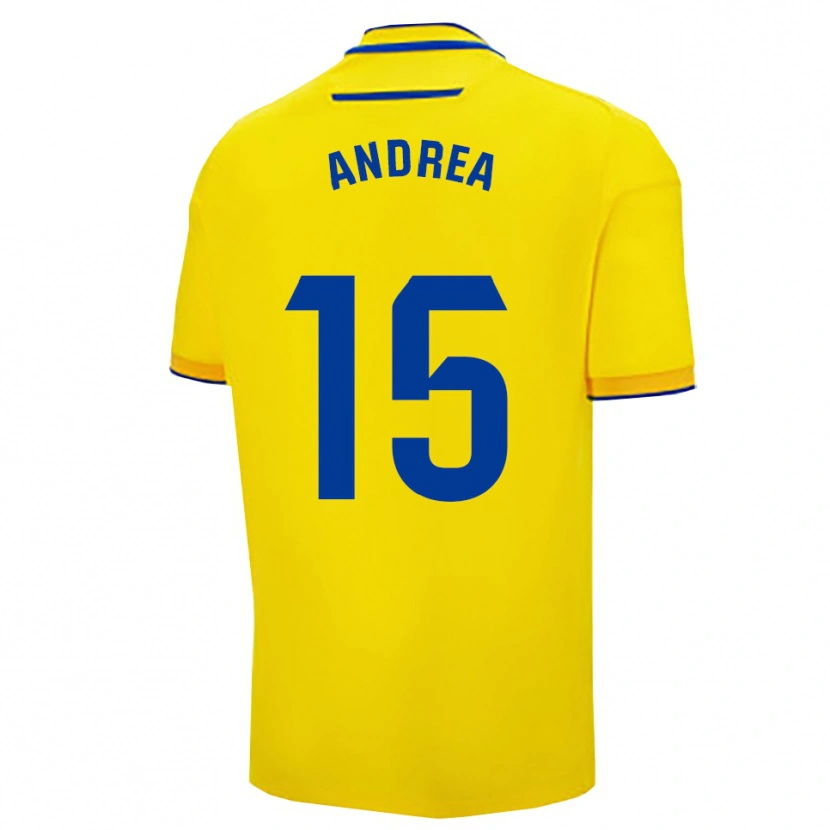 Danxen Enfant Maillot Andrea Sánchez Moreno #15 Jaune Marine Tenues Domicile 2025/26 T-Shirt