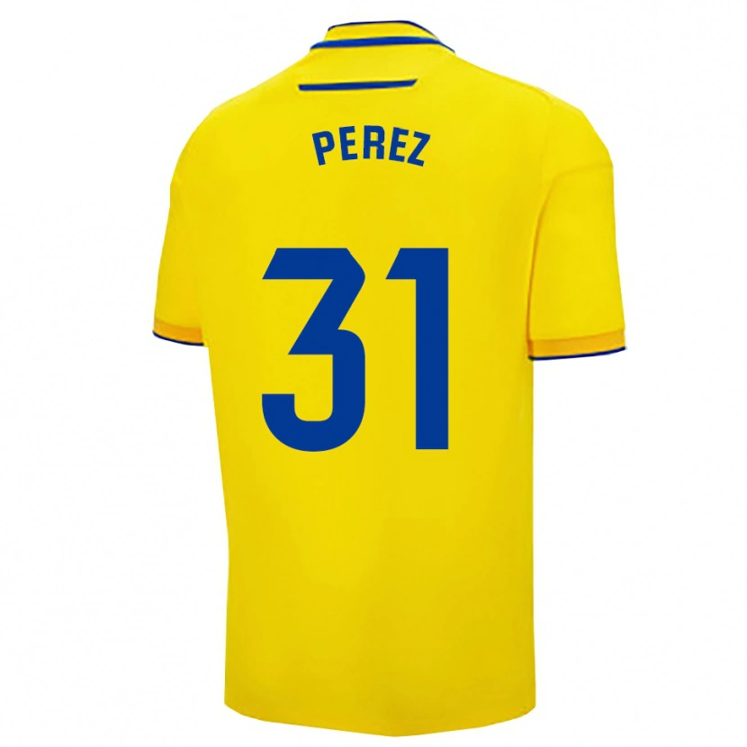 Danxen Enfant Maillot Ángel Pérez #31 Jaune Marine Tenues Domicile 2025/26 T-Shirt