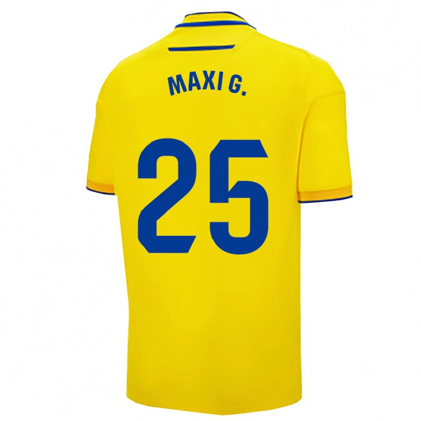 Danxen Enfant Maillot Maxi Gomez #25 Jaune Marine Tenues Domicile 2025/26 T-Shirt