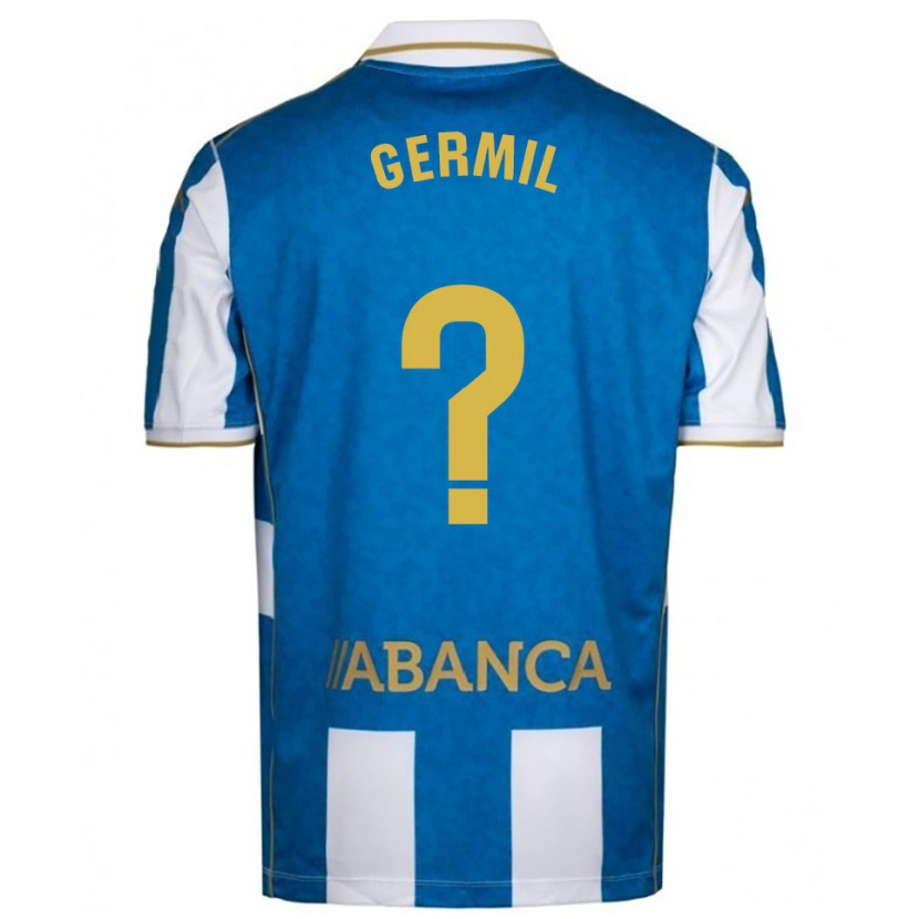 Danxen Enfant Maillot Darío Germil #0 Blanc Bleu Tenues Domicile 2025/26 T-Shirt