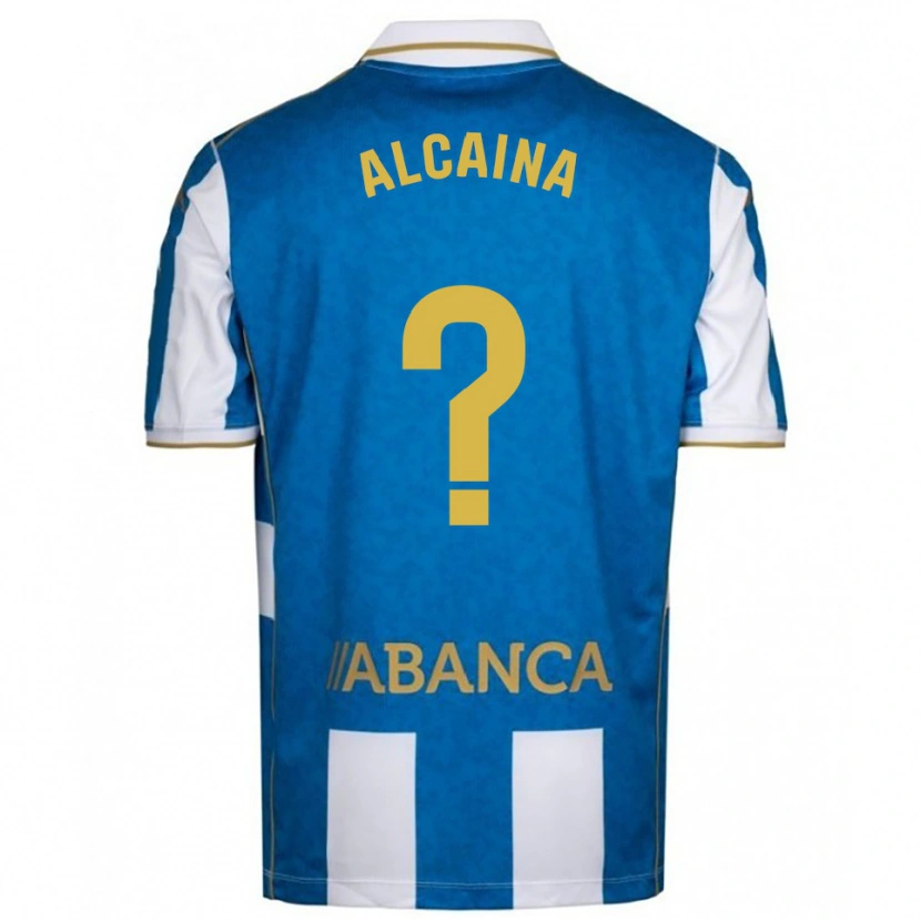 Danxen Enfant Maillot Raúl Alcaina #0 Blanc Bleu Tenues Domicile 2025/26 T-Shirt