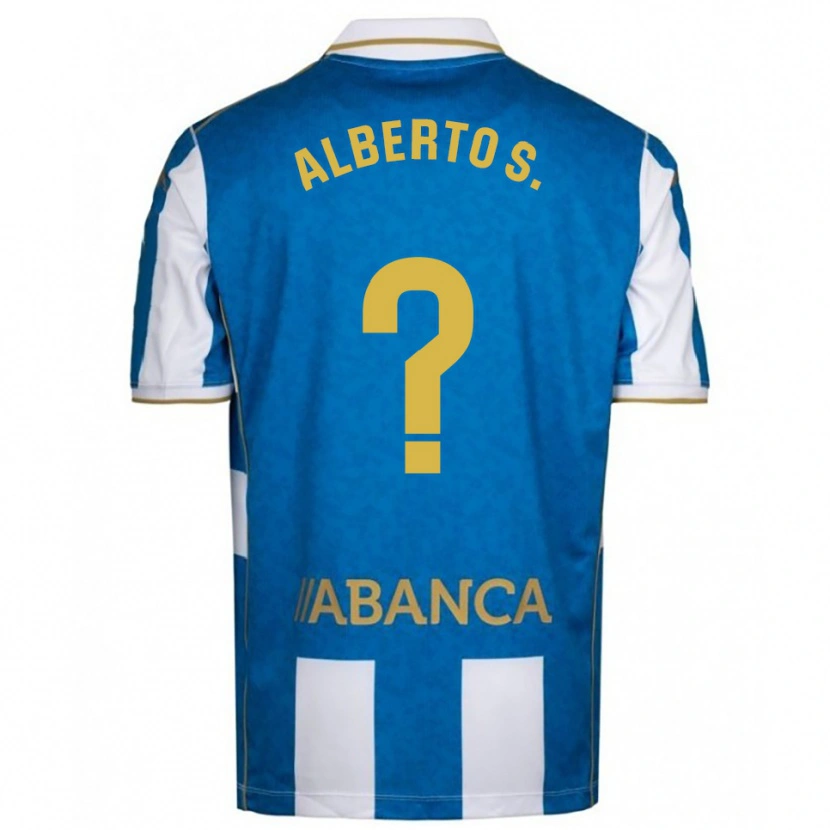 Danxen Enfant Maillot Alberto Sánchez #0 Blanc Bleu Tenues Domicile 2025/26 T-Shirt