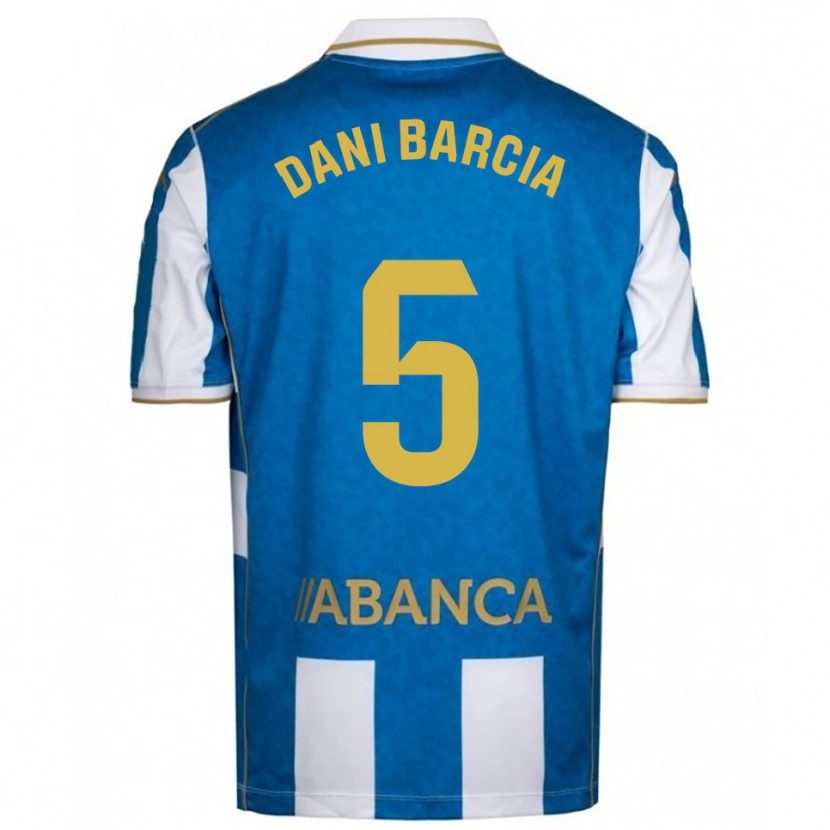 Danxen Enfant Maillot Dani Barcia #5 Blanc Bleu Tenues Domicile 2025/26 T-Shirt