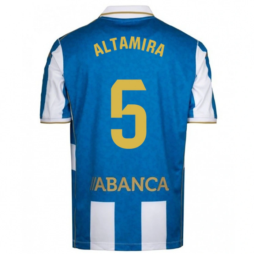 Danxen Enfant Maillot Inés Altamira #5 Blanc Bleu Tenues Domicile 2025/26 T-Shirt