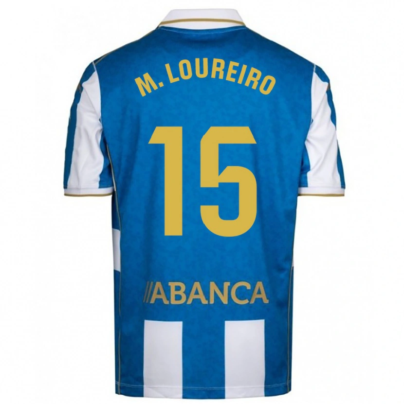 Danxen Enfant Maillot Miguel Loureiro #15 Blanc Bleu Tenues Domicile 2025/26 T-Shirt