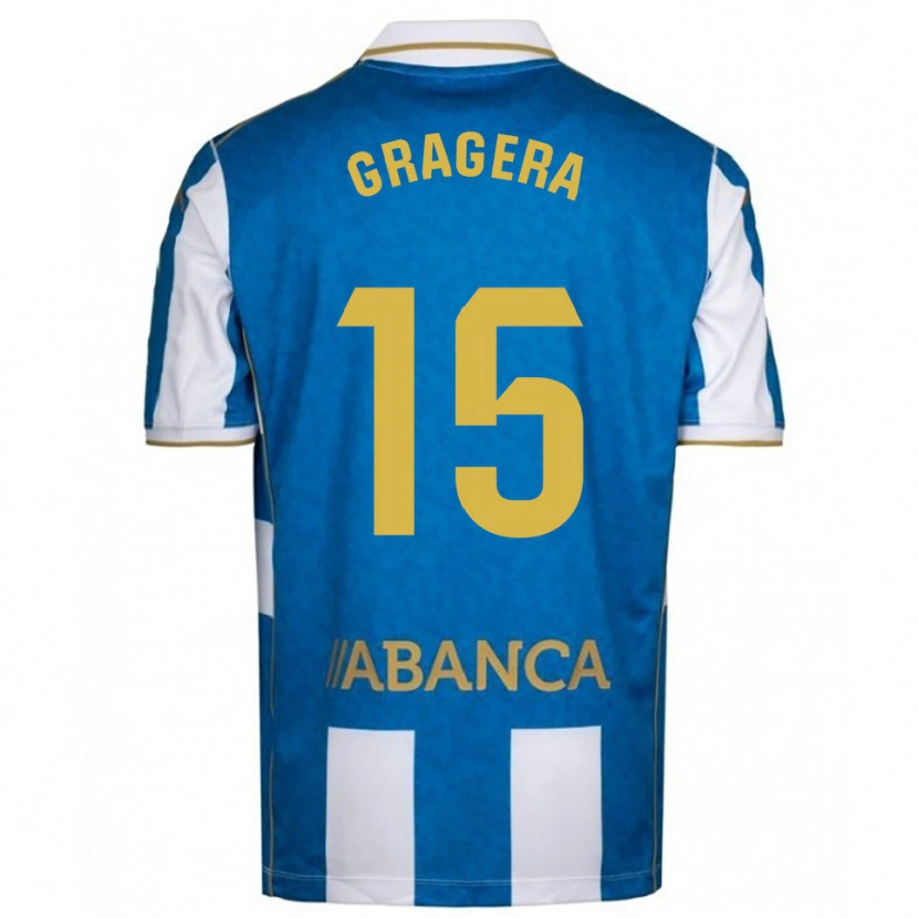 Danxen Enfant Maillot José Gragera #15 Blanc Bleu Tenues Domicile 2025/26 T-Shirt