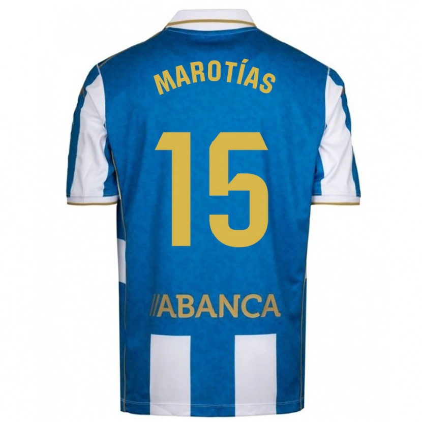 Danxen Enfant Maillot Oscar Marotías #15 Blanc Bleu Tenues Domicile 2025/26 T-Shirt
