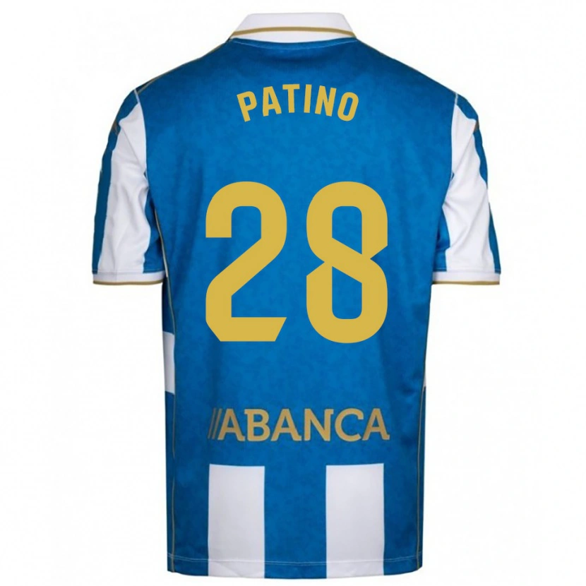 Danxen Enfant Maillot Charlie Patiño #28 Blanc Bleu Tenues Domicile 2025/26 T-Shirt