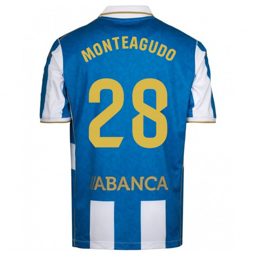 Danxen Enfant Maillot Paula Monteagudo #28 Blanc Bleu Tenues Domicile 2025/26 T-Shirt