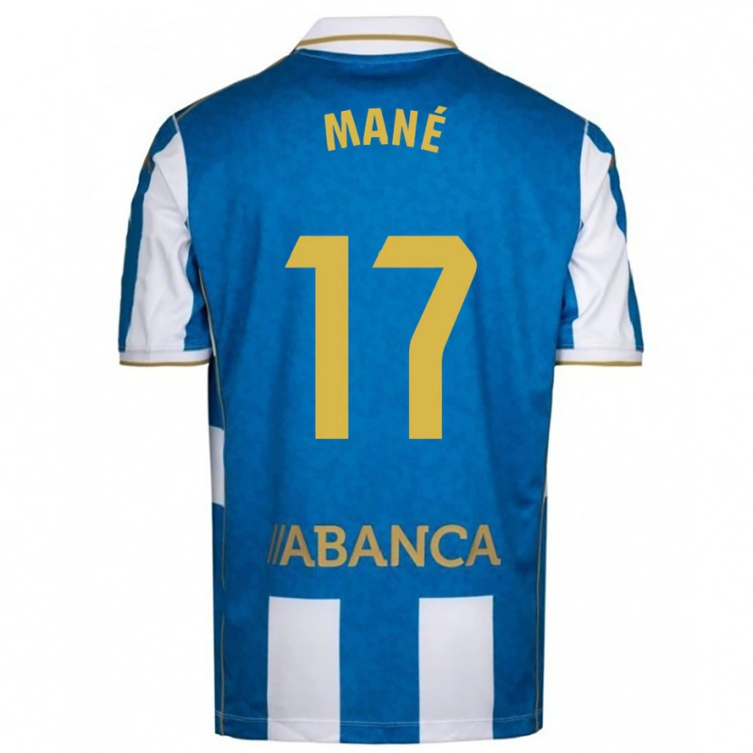 Danxen Enfant Maillot Alioune Mané #17 Blanc Bleu Tenues Domicile 2025/26 T-Shirt