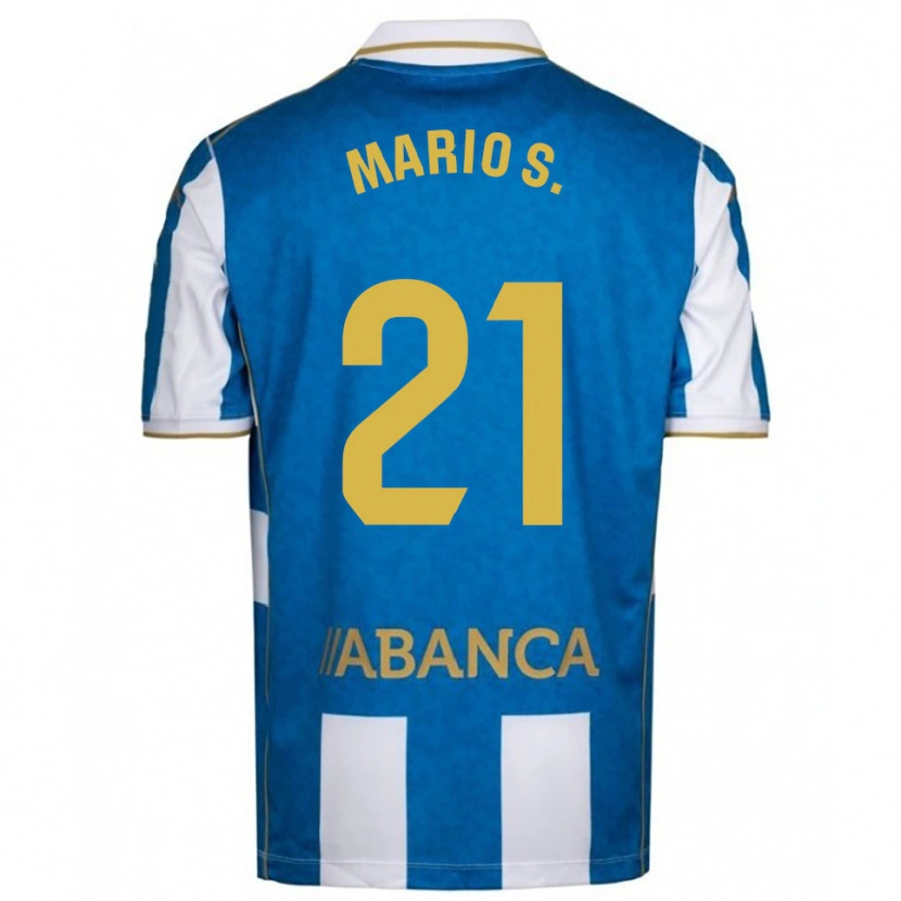 Danxen Enfant Maillot Mario Soriano #21 Blanc Bleu Tenues Domicile 2025/26 T-Shirt