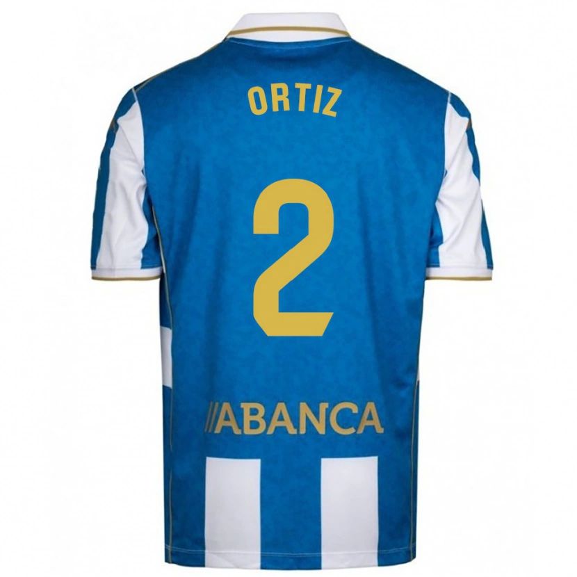 Danxen Enfant Maillot Samara Ortiz #2 Blanc Bleu Tenues Domicile 2025/26 T-Shirt