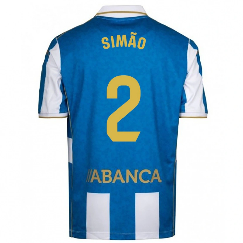 Danxen Enfant Maillot Iano Simão #2 Blanc Bleu Tenues Domicile 2025/26 T-Shirt