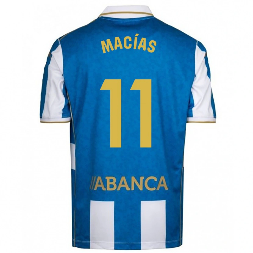 Danxen Enfant Maillot Luisao Macías #11 Blanc Bleu Tenues Domicile 2025/26 T-Shirt