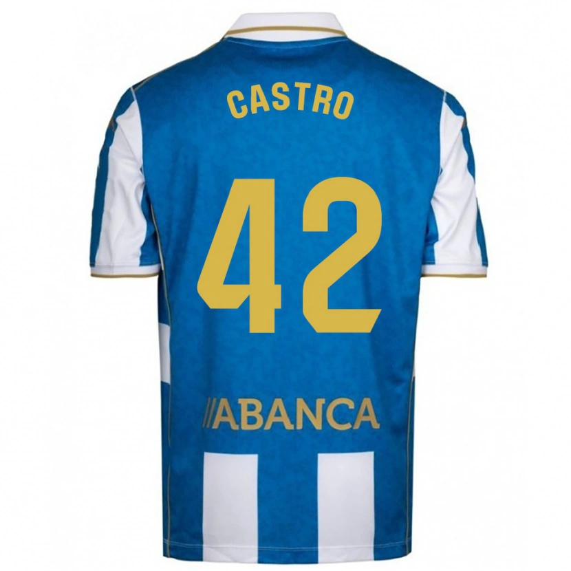Danxen Enfant Maillot Lucas Castro #42 Blanc Bleu Tenues Domicile 2025/26 T-Shirt