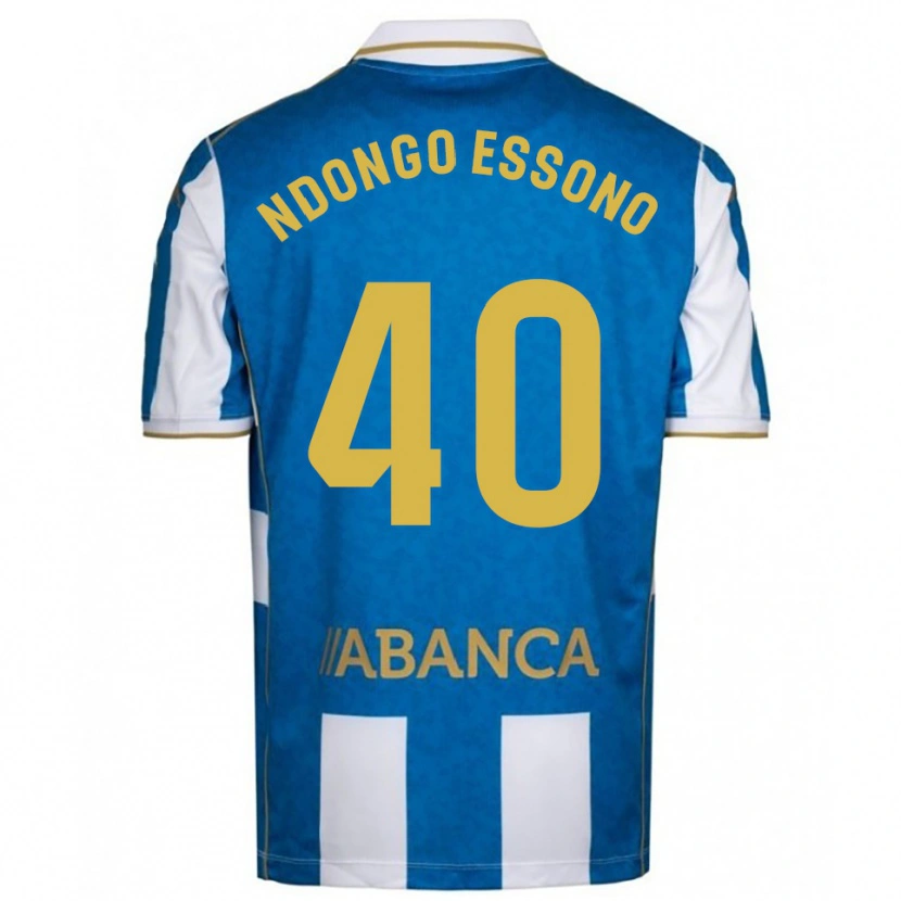 Danxen Enfant Maillot Rodrigue Essono #40 Blanc Bleu Tenues Domicile 2025/26 T-Shirt