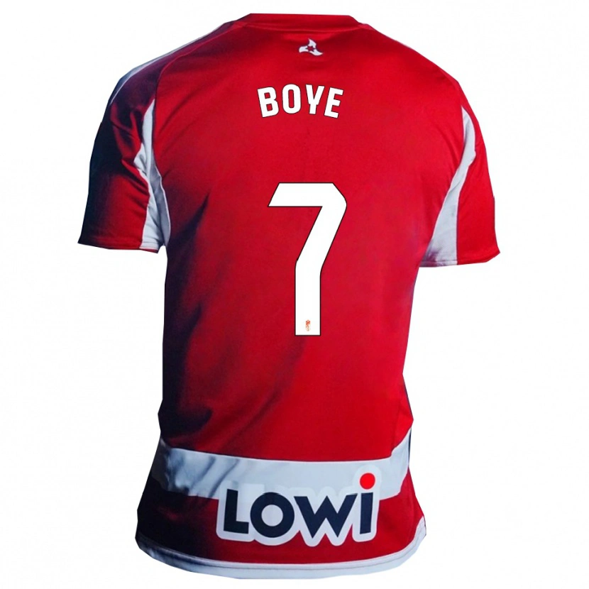 Danxen Enfant Maillot Lucas Boyé #7 Rouge Blanc Tenues Domicile 2025/26 T-Shirt