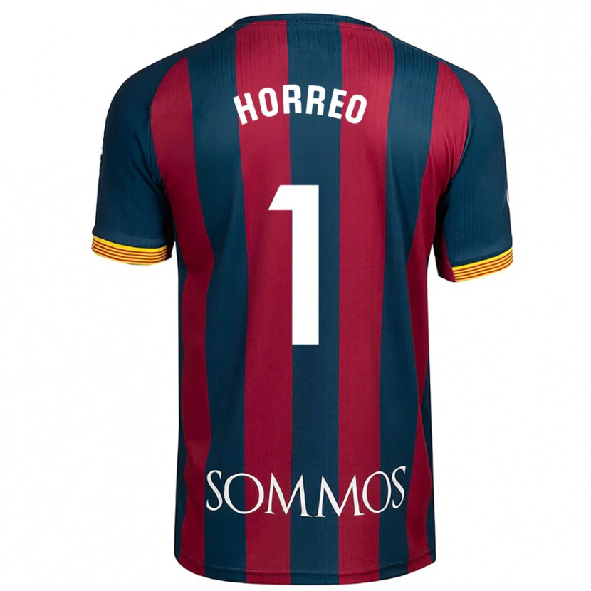 Danxen Enfant Maillot Berto Hórreo #1 Marine Bleu Rouge Tenues Domicile 2025/26 T-Shirt