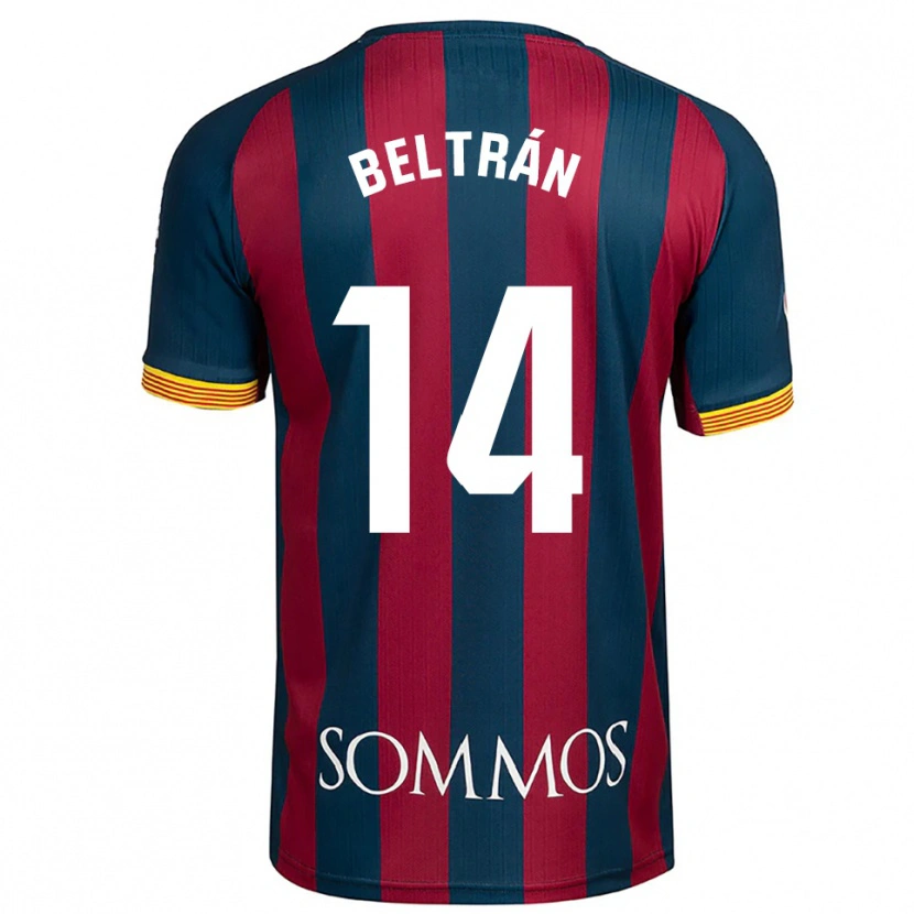Danxen Enfant Maillot Liberto Beltrán #14 Marine Bleu Rouge Tenues Domicile 2025/26 T-Shirt