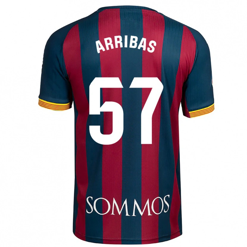 Danxen Enfant Maillot Sergio Arribas #57 Marine Bleu Rouge Tenues Domicile 2025/26 T-Shirt