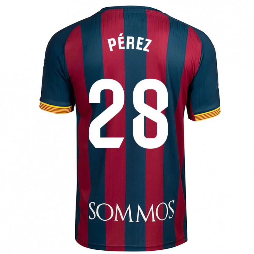 Danxen Enfant Maillot Hugo Pérez #28 Marine Bleu Rouge Tenues Domicile 2025/26 T-Shirt