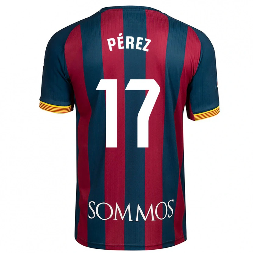 Danxen Enfant Maillot Ángel Pérez #17 Marine Bleu Rouge Tenues Domicile 2025/26 T-Shirt