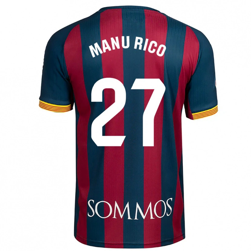 Danxen Enfant Maillot Manu Rico #27 Marine Bleu Rouge Tenues Domicile 2025/26 T-Shirt