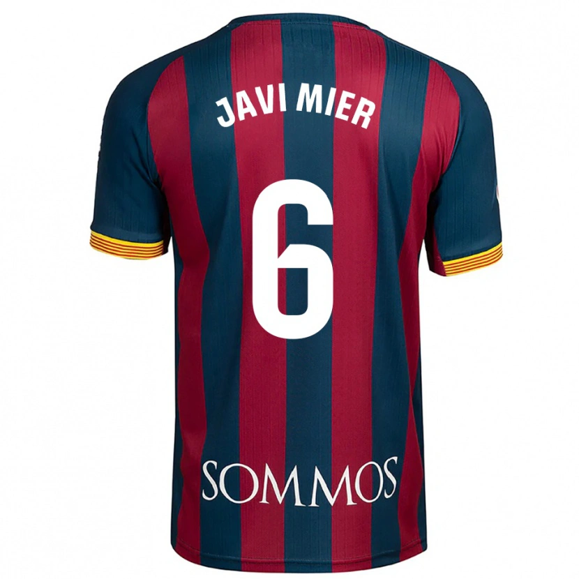 Danxen Enfant Maillot Javi Mier #6 Marine Bleu Rouge Tenues Domicile 2025/26 T-Shirt