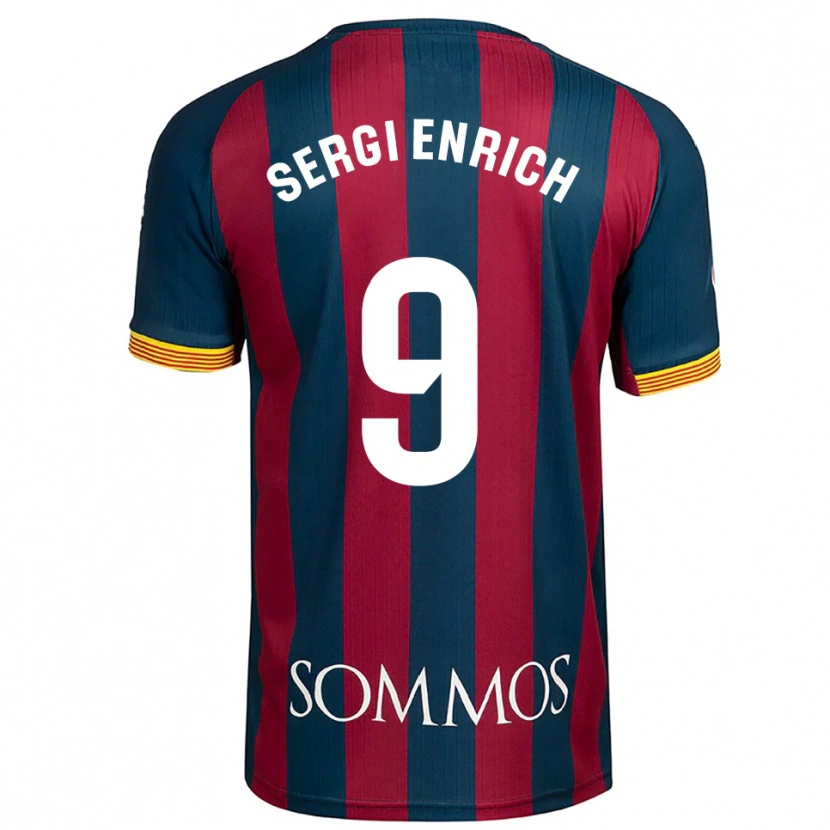 Danxen Enfant Maillot Sergi Enrich #9 Marine Bleu Rouge Tenues Domicile 2025/26 T-Shirt