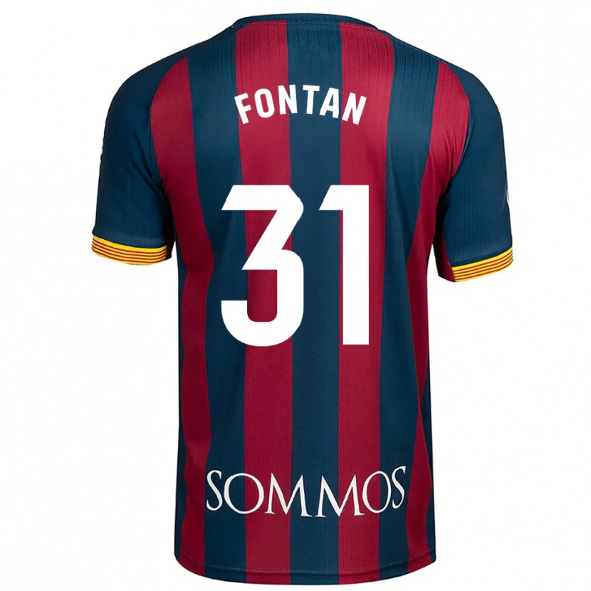 Danxen Enfant Maillot Nico Fontán #31 Marine Bleu Rouge Tenues Domicile 2025/26 T-Shirt