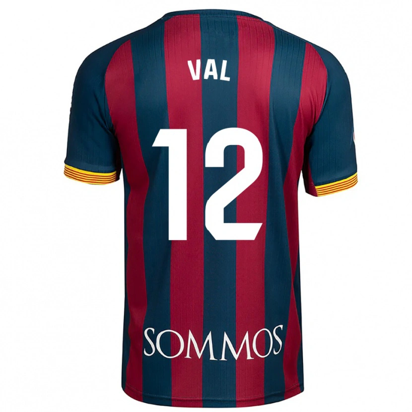 Danxen Enfant Maillot Ángel Val #12 Marine Bleu Rouge Tenues Domicile 2025/26 T-Shirt