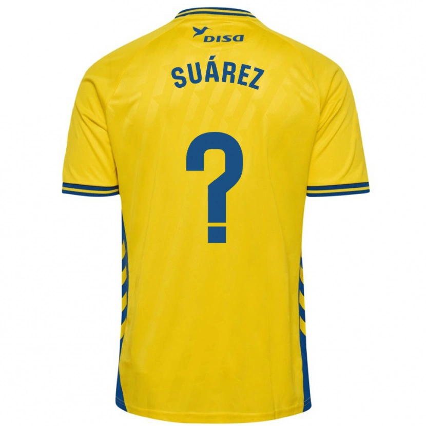 Danxen Enfant Maillot Adri Suárez #0 Jaune Bleu Tenues Domicile 2025/26 T-Shirt