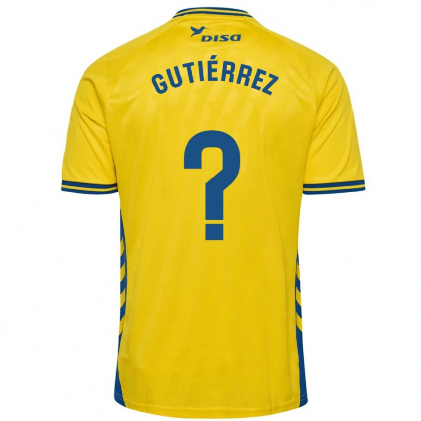 Danxen Enfant Maillot Marco Gutiérrez #0 Jaune Bleu Tenues Domicile 2025/26 T-Shirt