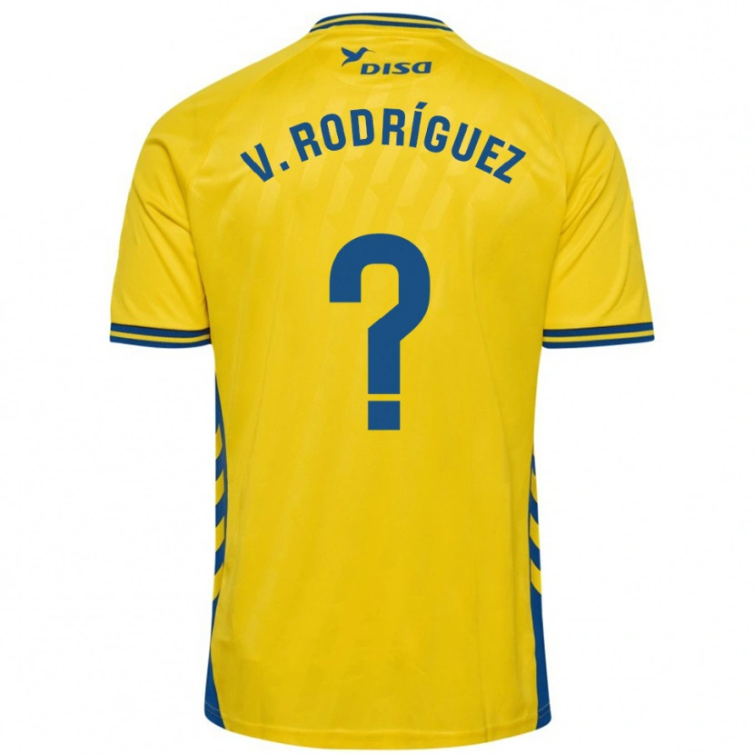 Danxen Enfant Maillot Carlos Vicente Rodríguez #0 Jaune Bleu Tenues Domicile 2025/26 T-Shirt