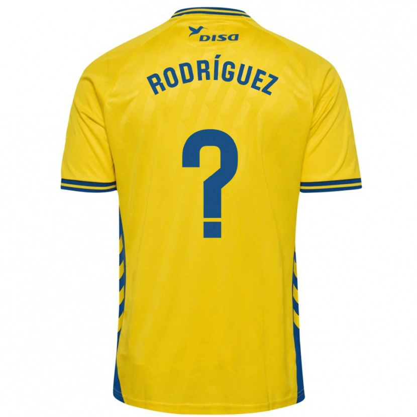 Danxen Enfant Maillot David Rodríguez #0 Jaune Bleu Tenues Domicile 2025/26 T-Shirt