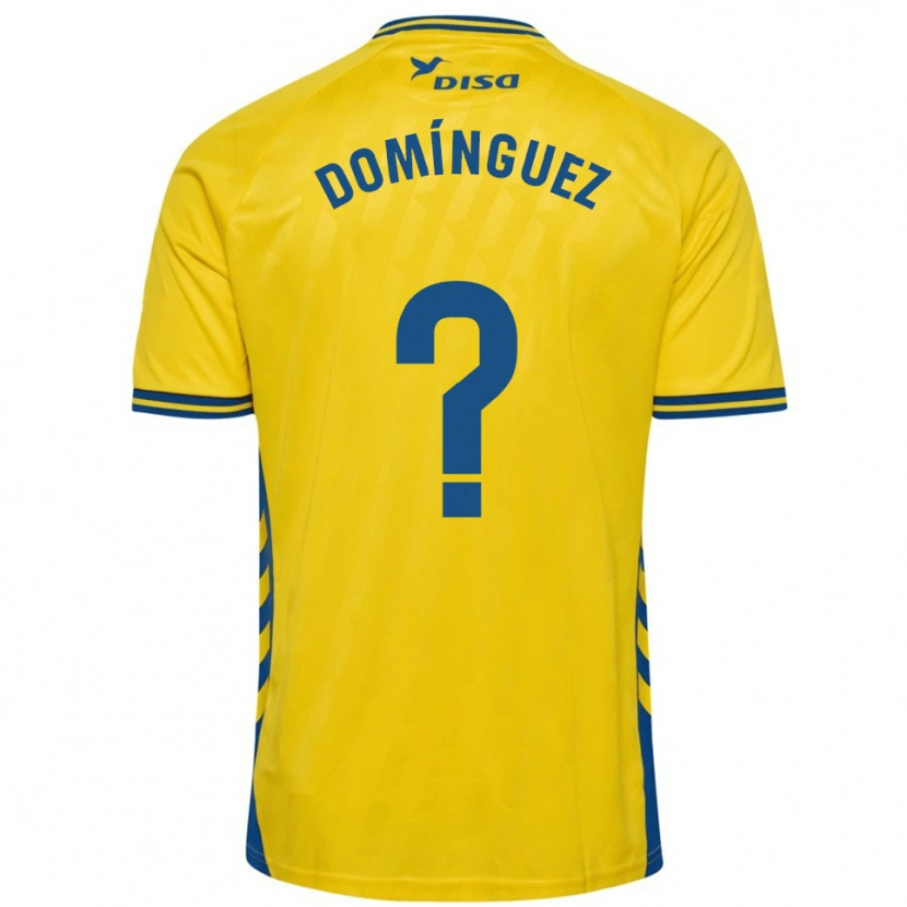Danxen Enfant Maillot Carlos Domínguez #0 Jaune Bleu Tenues Domicile 2025/26 T-Shirt