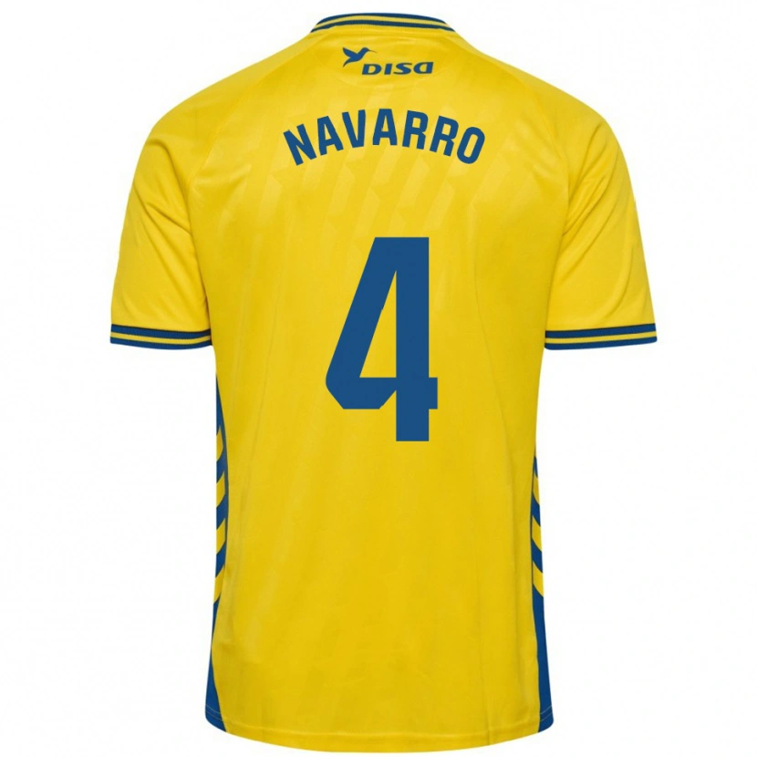 Danxen Enfant Maillot Carlos Navarro #4 Jaune Bleu Tenues Domicile 2025/26 T-Shirt