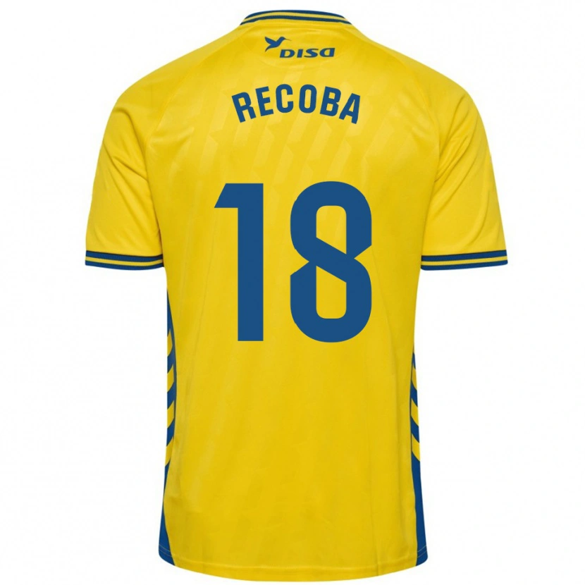 Danxen Enfant Maillot Jeremía Recoba #18 Jaune Bleu Tenues Domicile 2025/26 T-Shirt