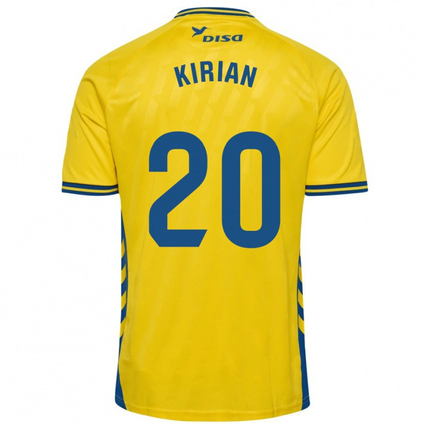 Danxen Enfant Maillot Kirian Rodríguez #20 Jaune Bleu Tenues Domicile 2025/26 T-Shirt