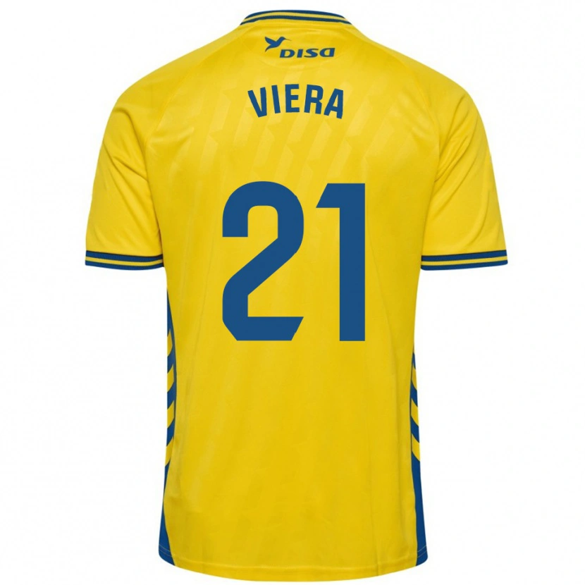 Danxen Enfant Maillot Jonathan Viera #21 Jaune Bleu Tenues Domicile 2025/26 T-Shirt
