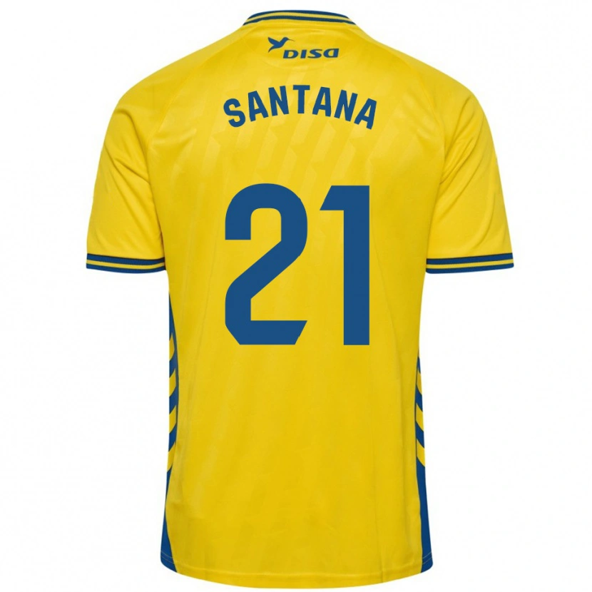 Danxen Enfant Maillot Yadam Santana #21 Jaune Bleu Tenues Domicile 2025/26 T-Shirt