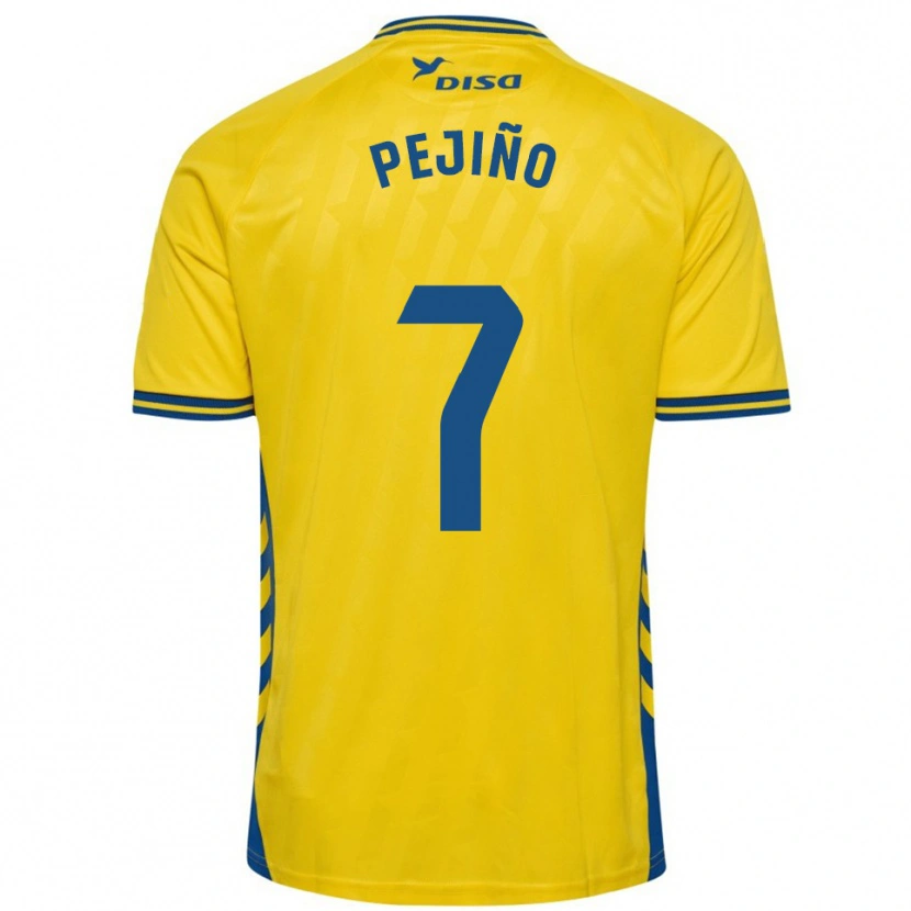 Danxen Enfant Maillot Pejiño #7 Jaune Bleu Tenues Domicile 2025/26 T-Shirt
