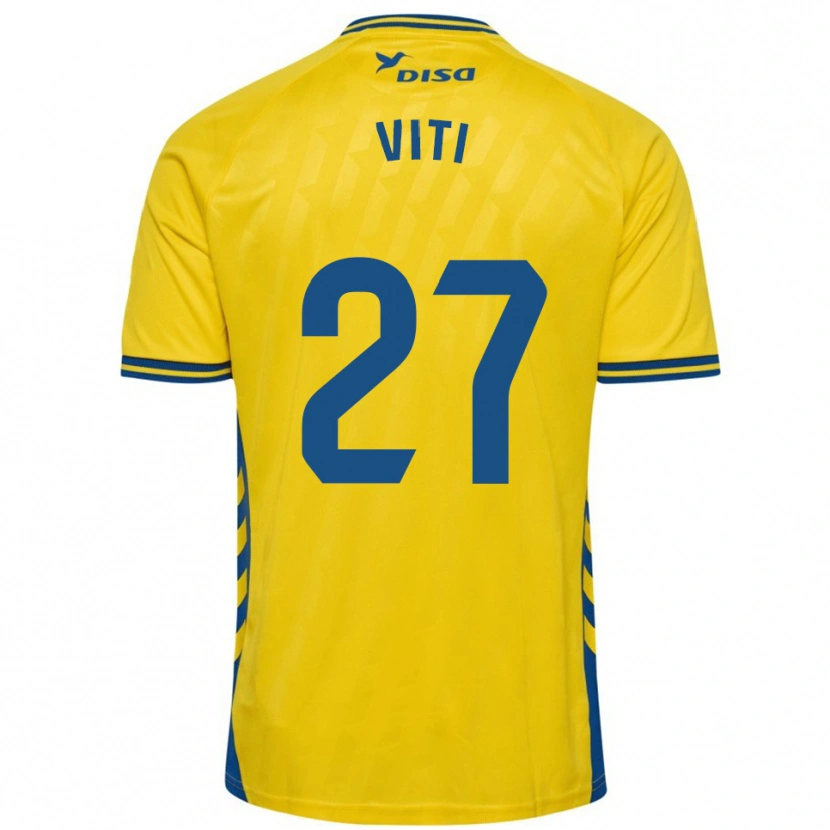Danxen Enfant Maillot Viti #27 Jaune Bleu Tenues Domicile 2025/26 T-Shirt
