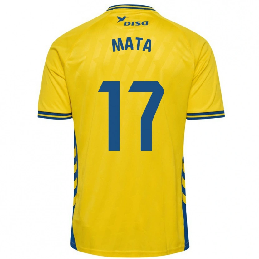 Danxen Enfant Maillot Jaime Mata #17 Jaune Bleu Tenues Domicile 2025/26 T-Shirt